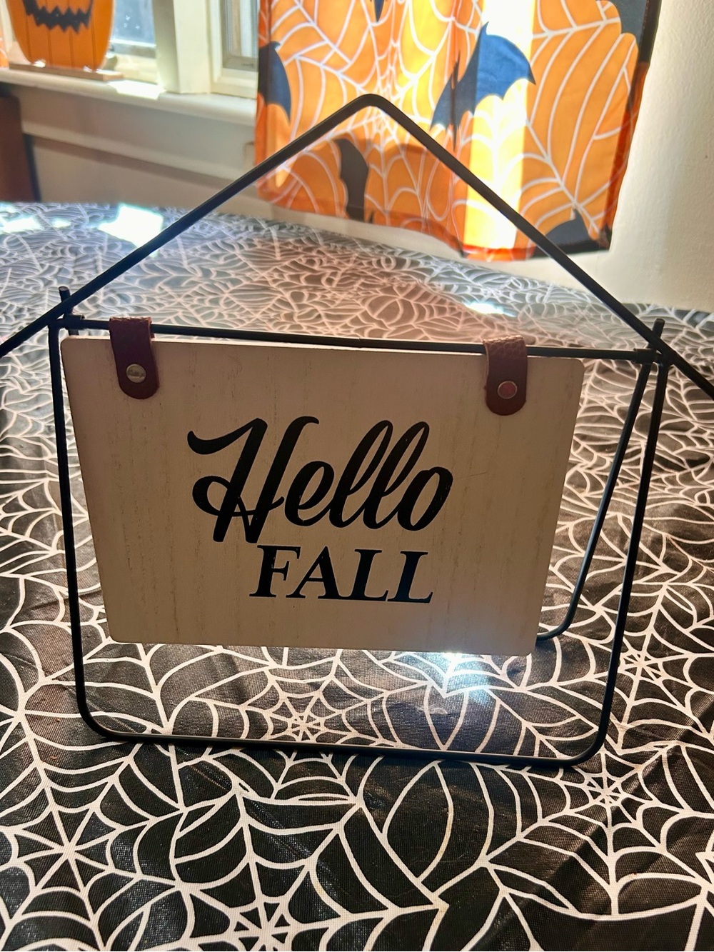 “Hello Fall” standing sign